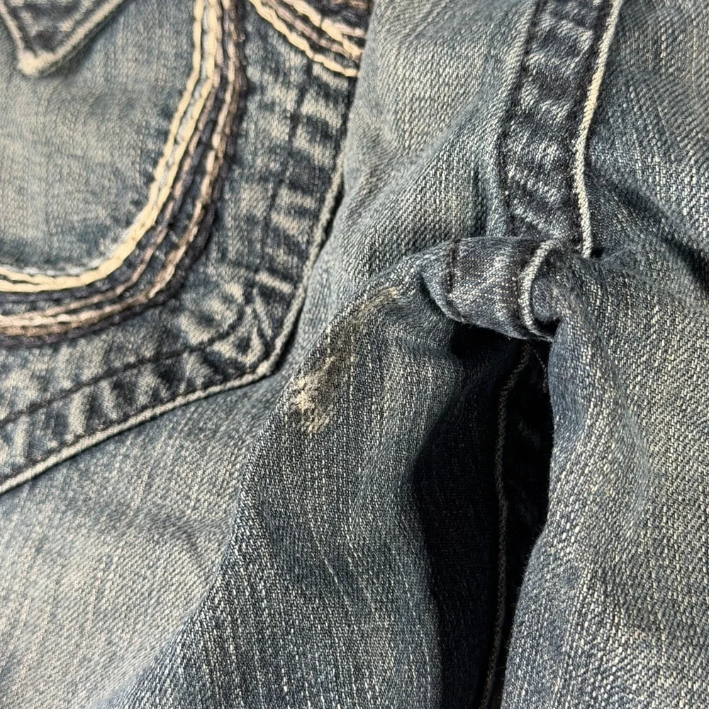 True Religion Mens Straight Leg Blue‎ Jeans 32x29 Made in USA MDE859J19